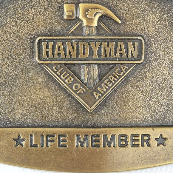 Vintage Handyman Club of America Life Time Member Belt Buckle 1996 Made in USA - Picture 5 of 14
